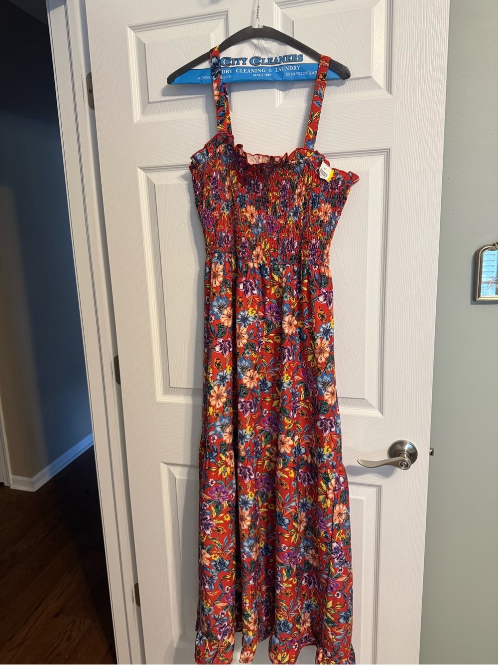 Floral Smocked Sundress - Red Multi